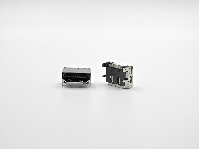 HDMI-19 PIN, R/A, SMT type with Posts (Non Flange)