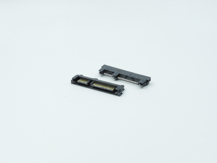 SATA-7+15 PIN, Male, Straddle type with Latch (T=1.2mm)
