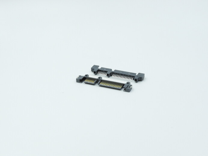 SATA-7+15 PIN, Male, R/A , SMT type (Subside type)H=4.0mm