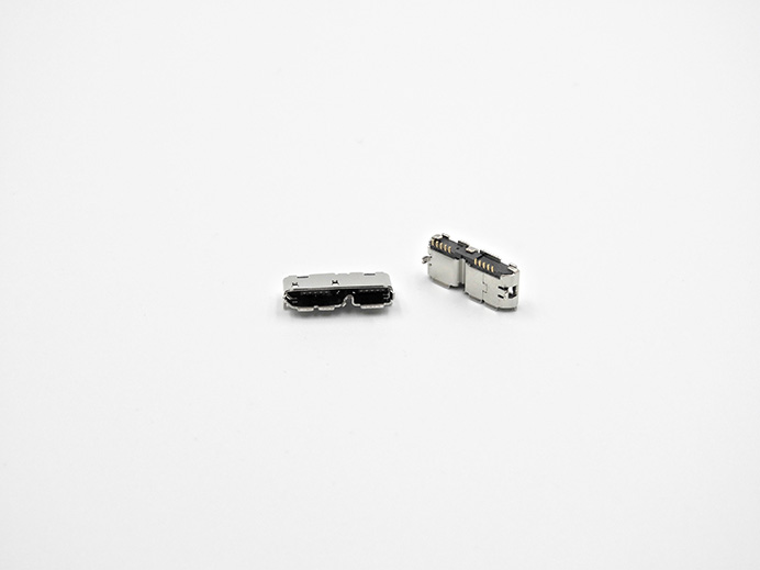 Micro USB B type, 10 pin, R/A, Receptacle, SMT type