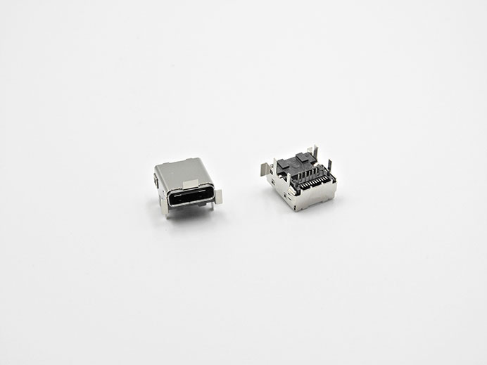 USB 3.2 (Gen2) Type C, 24 pin, R/A, Receptacle, DIP+SMT type (CH=3.40mm) (TID No.5668)