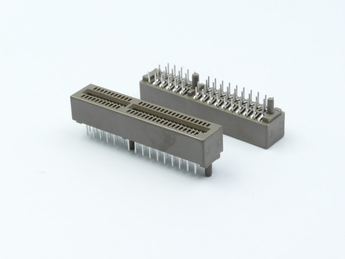 Low profile card edge 60 pin, Dual slot, Dip type w/posts