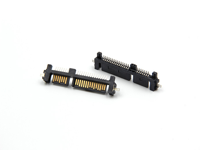 SATA-7+15 PIN, R/A, SMT type (Sunk type A)