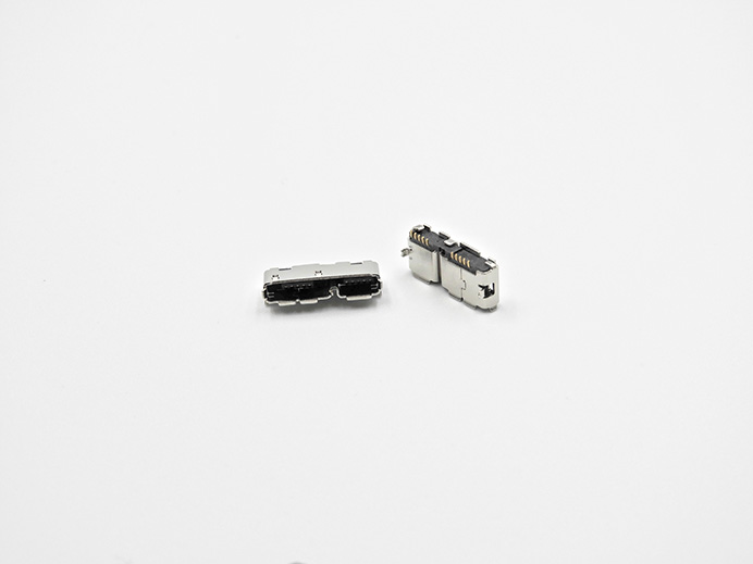 Micro USB AB type, 10 pin, R/A, Receptacle, SMT type